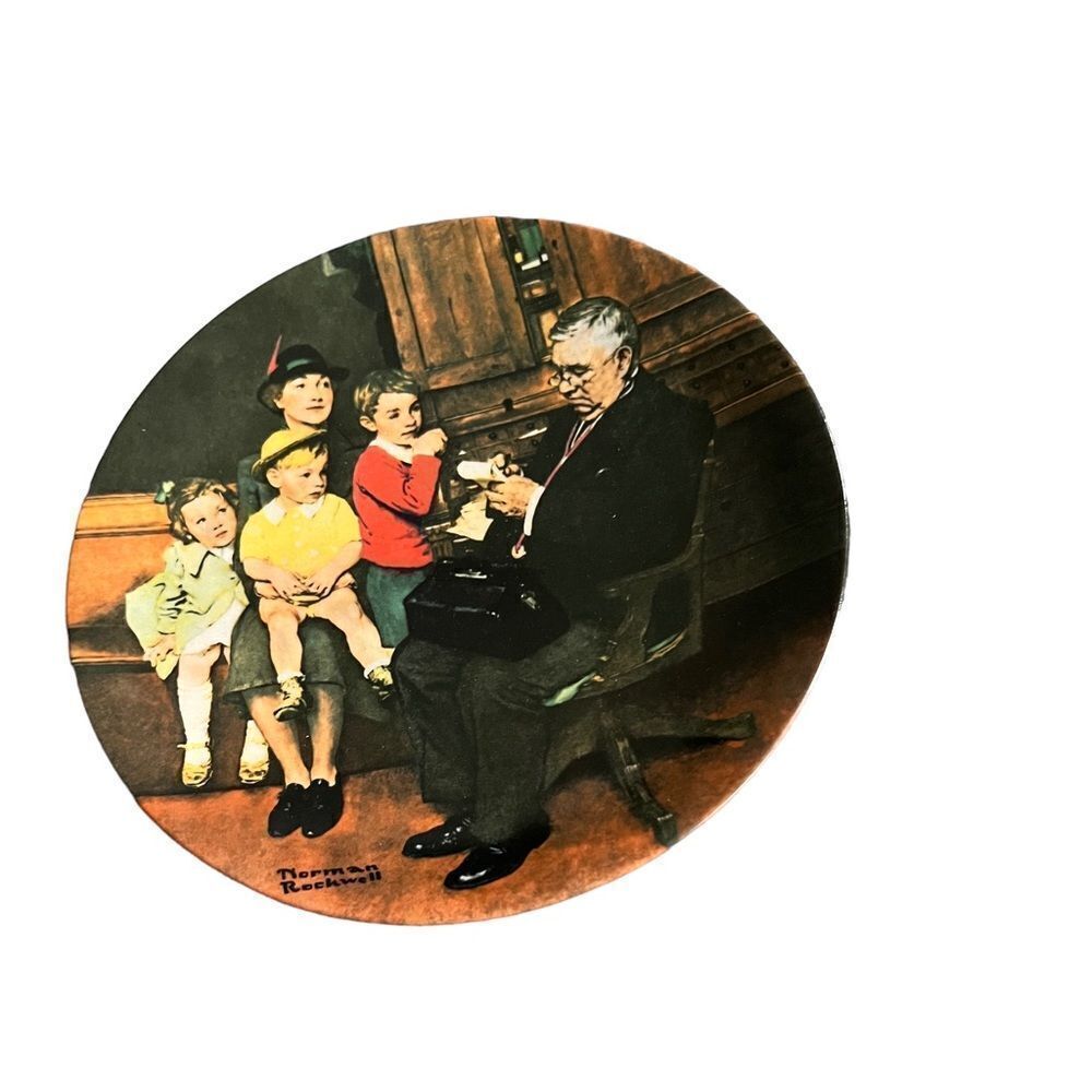 Vintage 1992 Norman Rockwell's "the Family Doctor" collectible plate